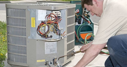 working on an AC unit