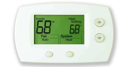 thermostat on a wall