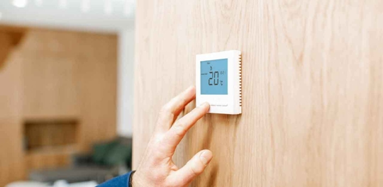 thermostat on a wall