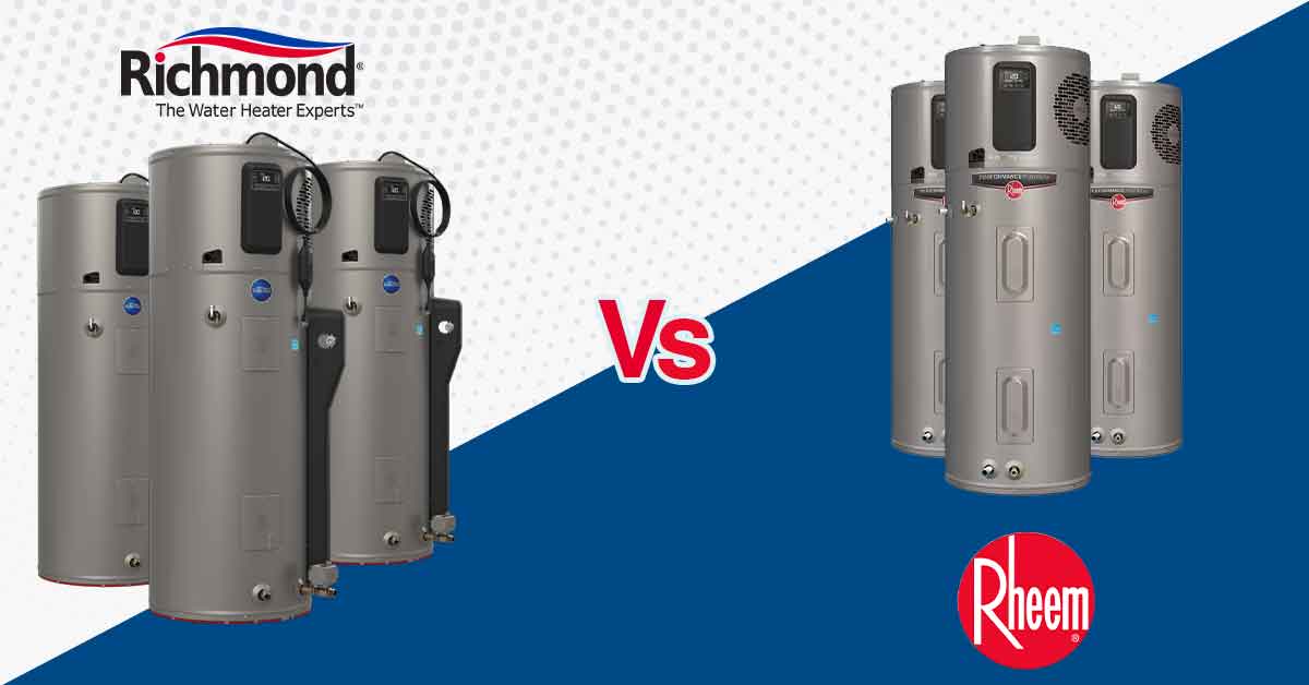 analysis about Richmond vs Rheem Water Heaters by air done right